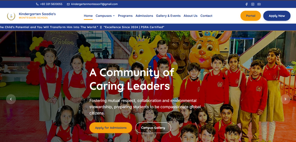 theksmpk.com - Kindergarten Saadia's Montessori School Homepage